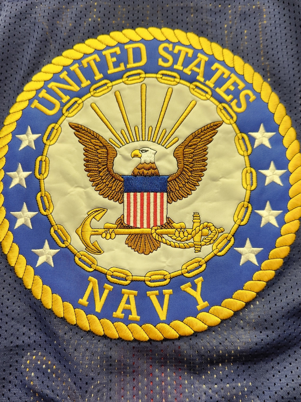 ⭐️JWM U.S. Navy Officially Licensed Football Jersey Blue Mens Large Sewn Logo - Picture 9 of 13